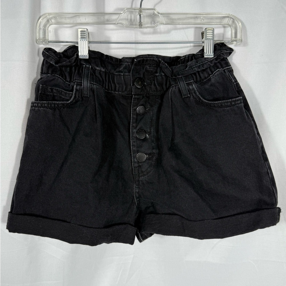 Only Women's High Waist Black Button Shorts